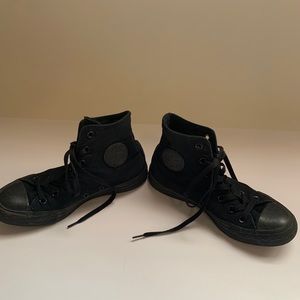 converse all black all star high tops